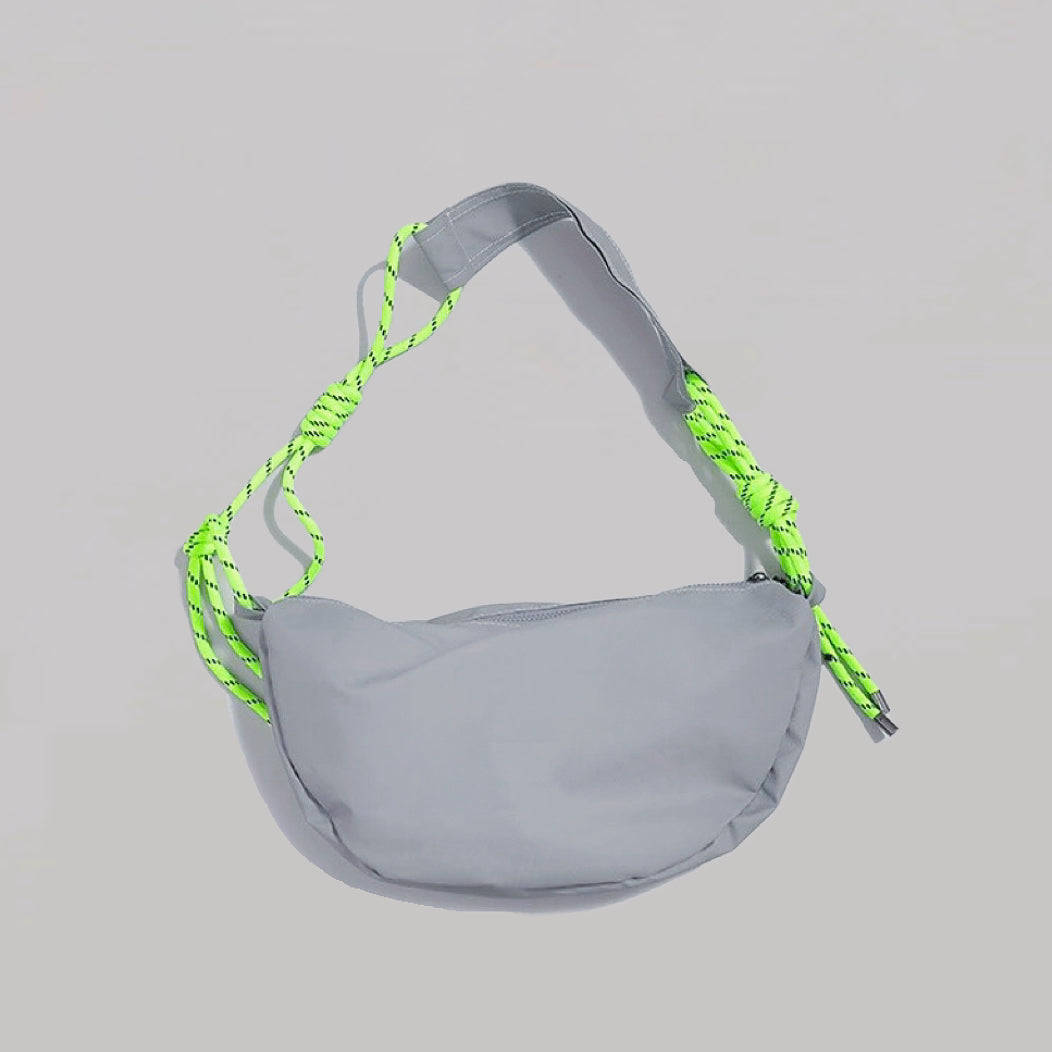Casually Knotted Nylon Crescent Sling Bag