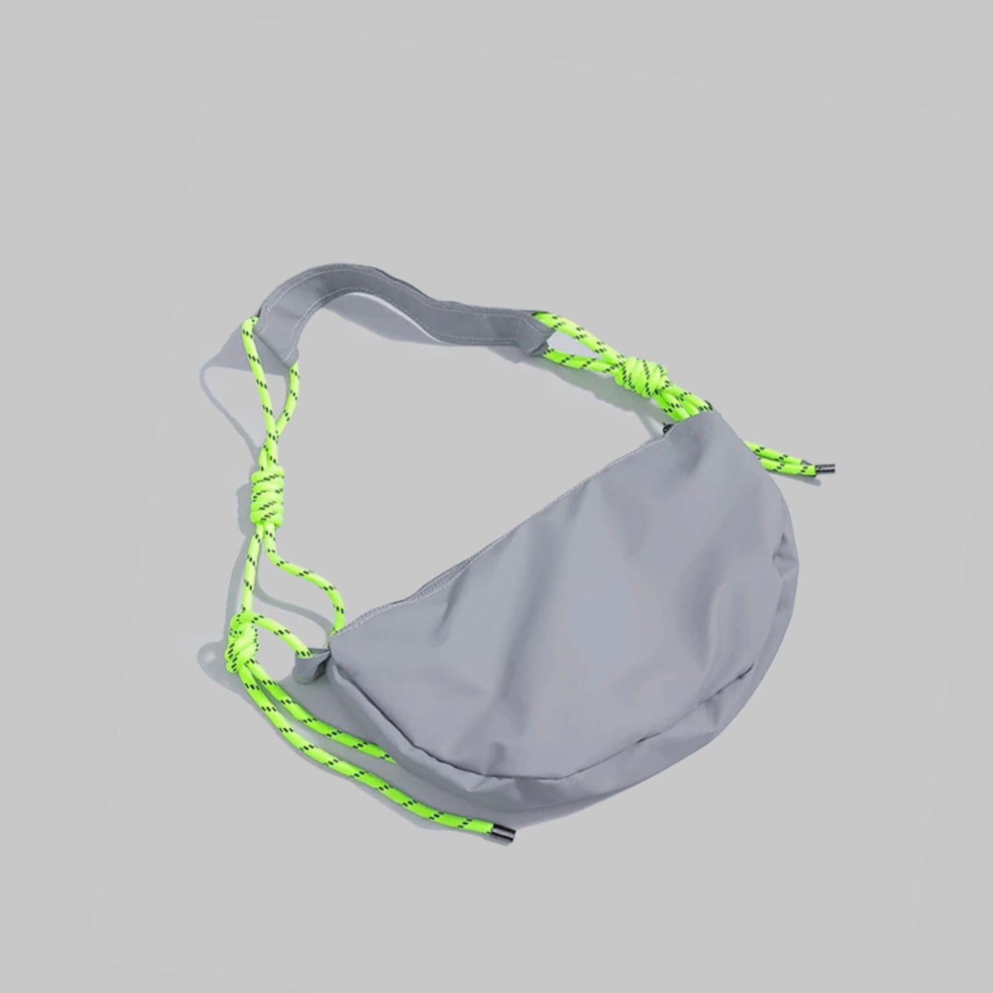 Casually Knotted Nylon Crescent Sling Bag