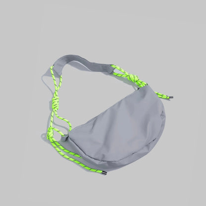 Casually Knotted Nylon Crescent Sling Bag