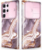 Samsung Galaxy S24 Ultra Case with Slide Camera Cover+Screen Protector. [Military Grade Shockproof] Marble Protective Phone Case for S24 Ultra 5G 6.8