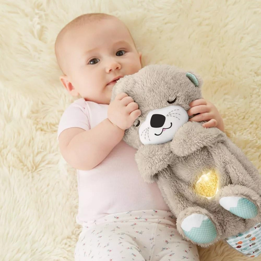 Mush Sleepy Otter Portable Plush Sound Machine with Music Lights & Breathing Motion