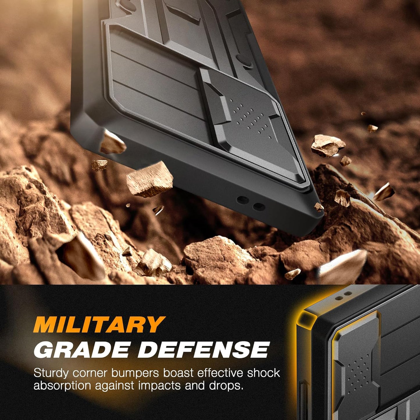 Samsung Galaxy S24 Ultra Case. [Bulit-in Screen Protector & Slide Camera Cover] [2 Front Frame] Military Grade Shockproof Phone Case with Kickstand & Belt-Clip 6.8