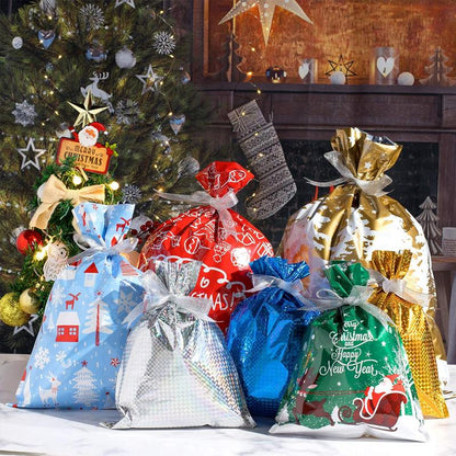 Last Day 49% OFF💥Christmas Drawstrings Gift Bags With Gift Card💥