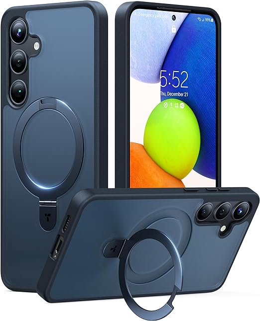 Magnetic Ostand for Samsung Galaxy S24 Plus Case. [Military Grade Drop Tested][Compatible with MagSafe][Build in Kickstand] Shockproof Slim Protective for S24+ Case 6.7. Translucent Black