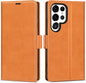 Phone case for Galaxy S24 Ultra 5G 6.8. Genuine Leather S24 Ultra Wallet Folio Case Magnetic Closure RFID Blocking Card Slot Kickstand Protective Case Compatible with Galaxy S24 Ultra 2024