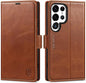 Phone case for Galaxy S24 Ultra 5G 6.8. Genuine Leather S24 Ultra Wallet Folio Case Magnetic Closure RFID Blocking Card Slot Kickstand Protective Case Compatible with Galaxy S24 Ultra 2024