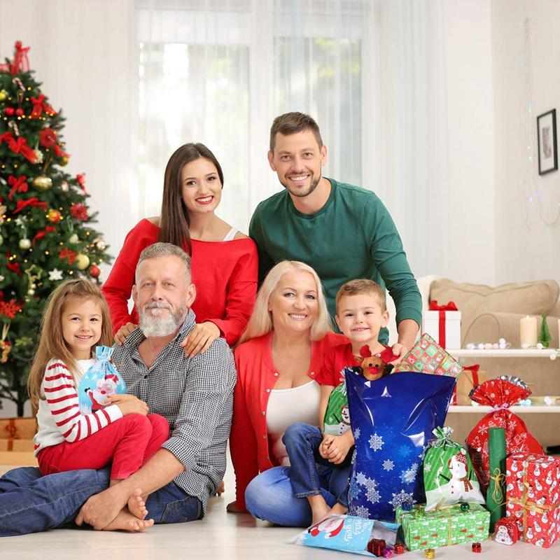 Last Day 49% OFF💥Christmas Drawstrings Gift Bags With Gift Card💥