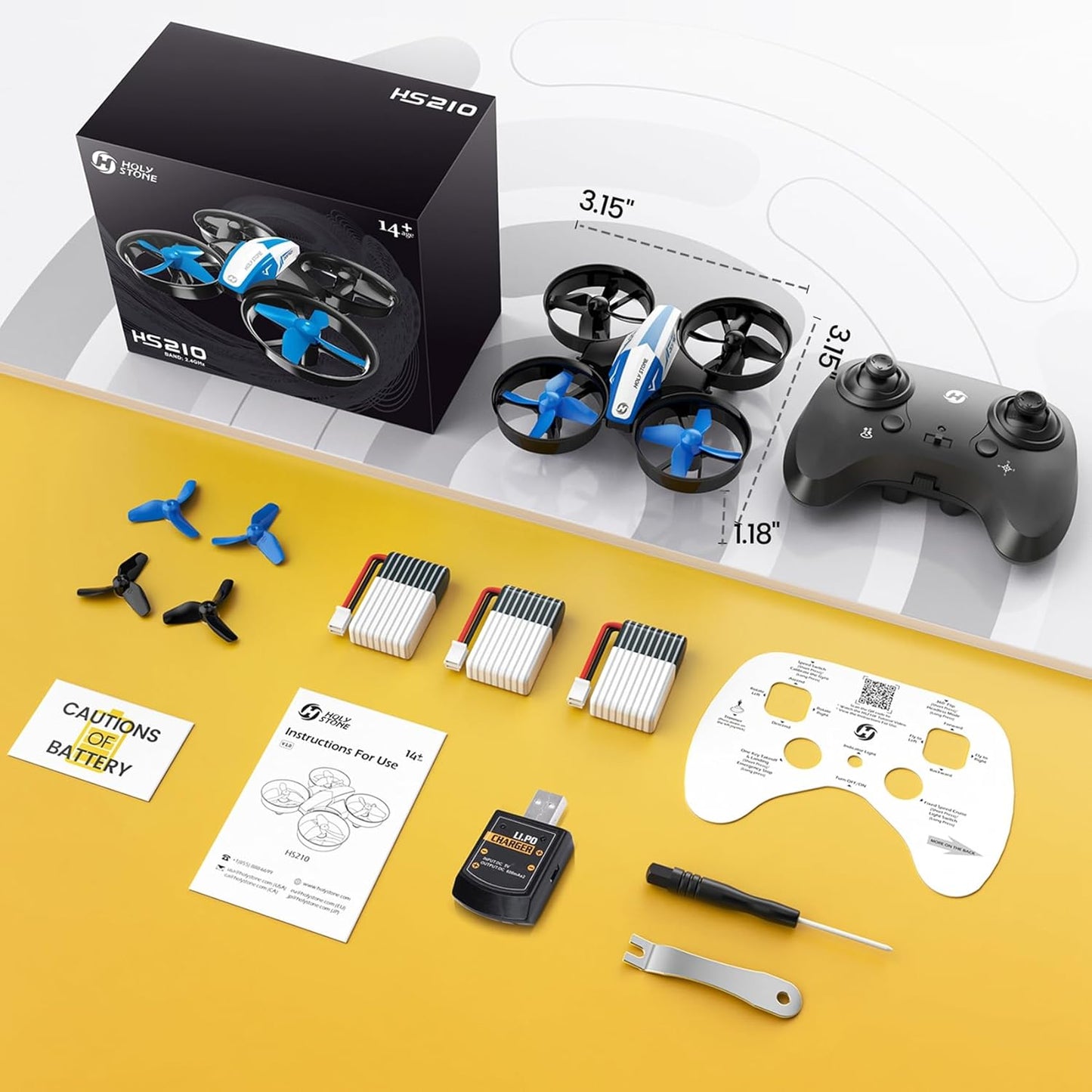 Mini Drone for Kids and Beginners RC Nano Quadcopter Indoor Small Helicopter Plane with Auto Hovering. 3D Flips. Headless Mode and 3 Batteries. Great Gift Toy for Boys and Girls. Blue