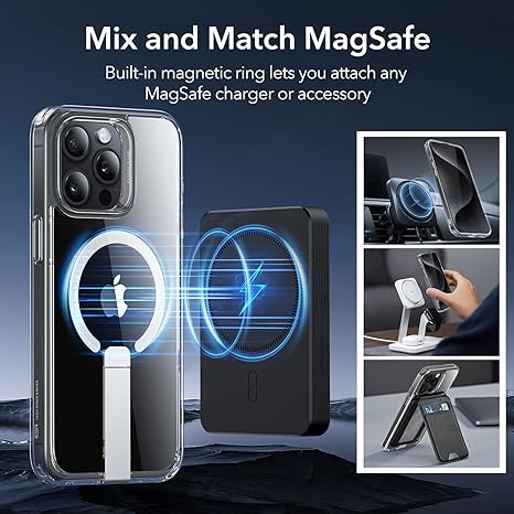 iPhone 15 Pro Max Case.Compatible with MagSafe.Fully Adjustable Flickstand.Military-Grade Drop Protection