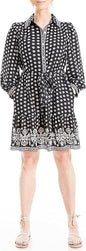 Women's Long Sleeve Collared Short Tiered Dress