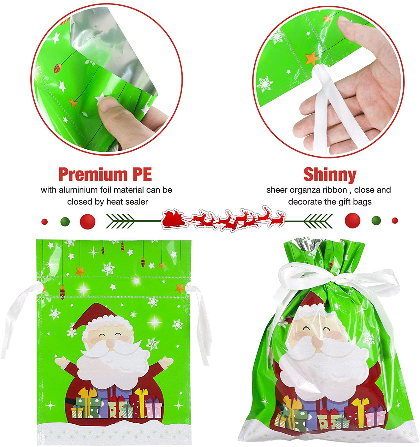 Last Day 49% OFF💥Christmas Drawstrings Gift Bags With Gift Card💥
