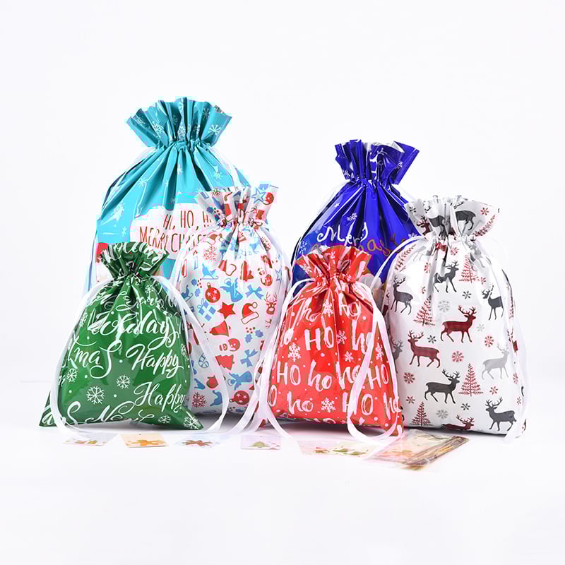 Last Day 49% OFF💥Christmas Drawstrings Gift Bags With Gift Card💥