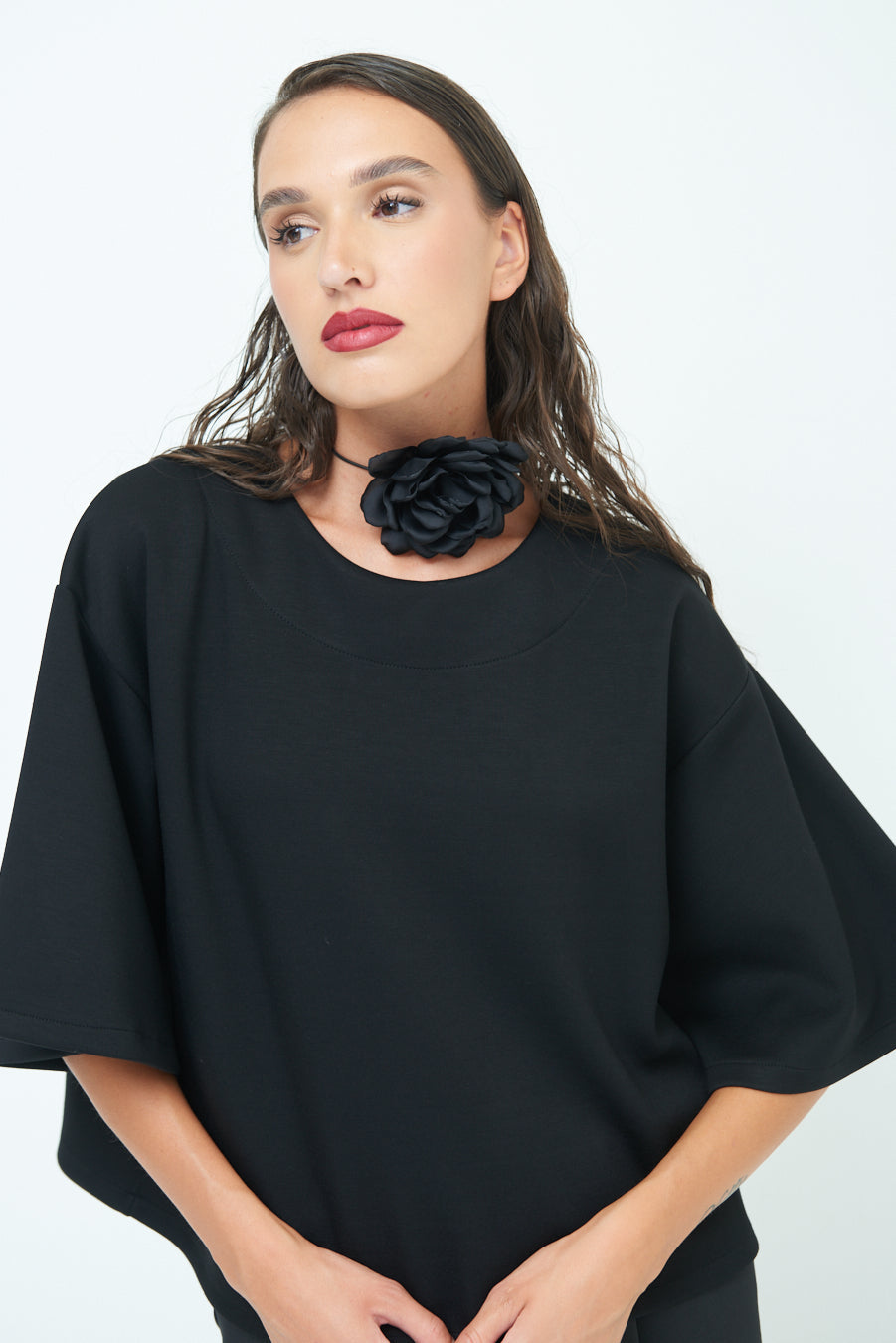 Elegant oversized top with wide sleeves wholesale