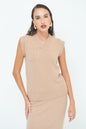 Sleeveless knit top with textured pattern wholesale