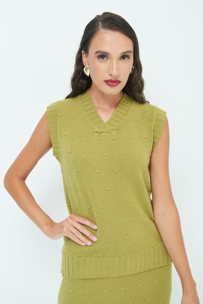 Sleeveless knit top with textured pattern wholesale