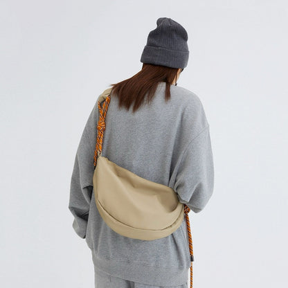 Casually Knotted Nylon Crescent Sling Bag