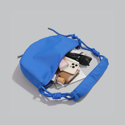 Casually Knotted Nylon Crescent Sling Bag