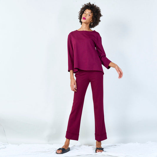 Loose fit boatneck top wholesale