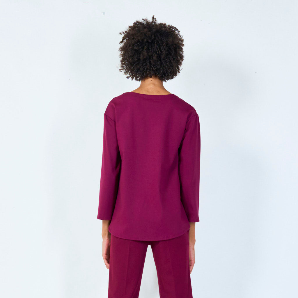 Loose fit boatneck top wholesale