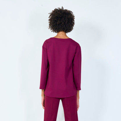 Loose fit boatneck top wholesale
