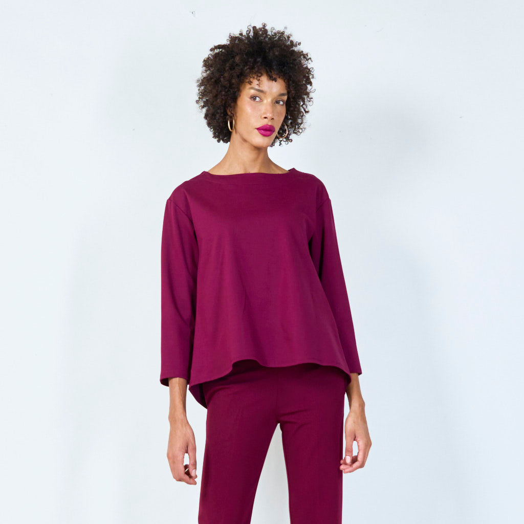 Loose fit boatneck top wholesale