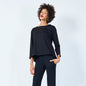 Asymmetrical top with cuffed sleeves wholesale