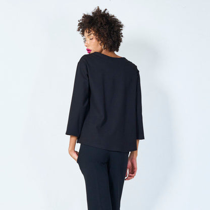 Loose fit boatneck top wholesale