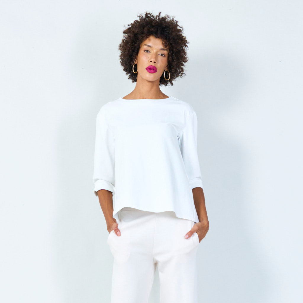 Loose fit boatneck top wholesale