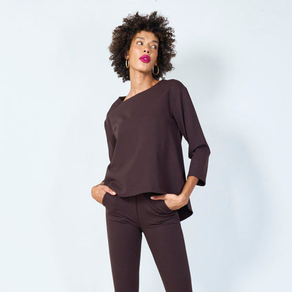 Loose fit boatneck top wholesale