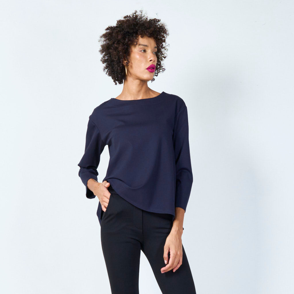 Loose fit boatneck top wholesale