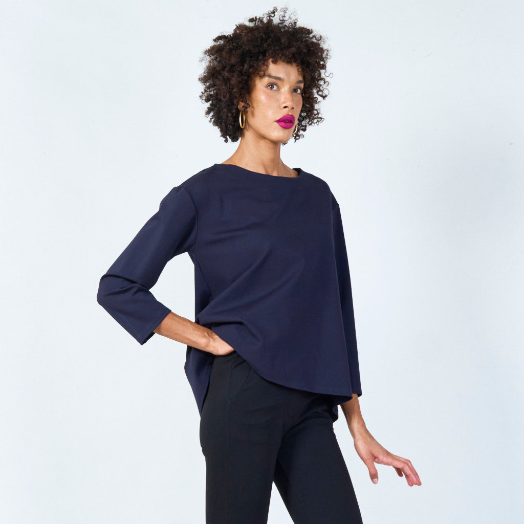 Loose fit boatneck top wholesale