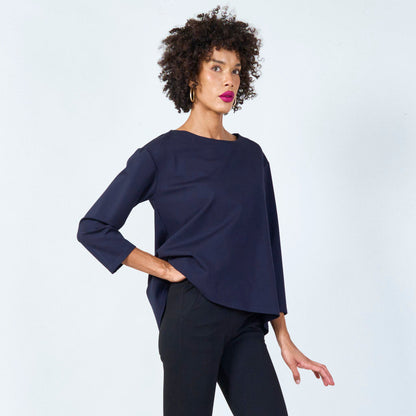 Loose fit boatneck top wholesale