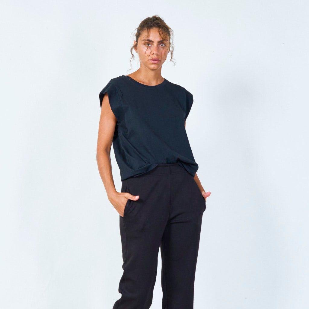 Sleeveless crew-neck muscle top wholesale