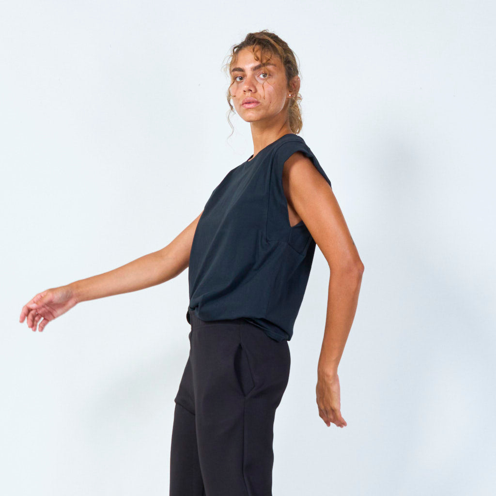 Sleeveless crew-neck muscle top wholesale