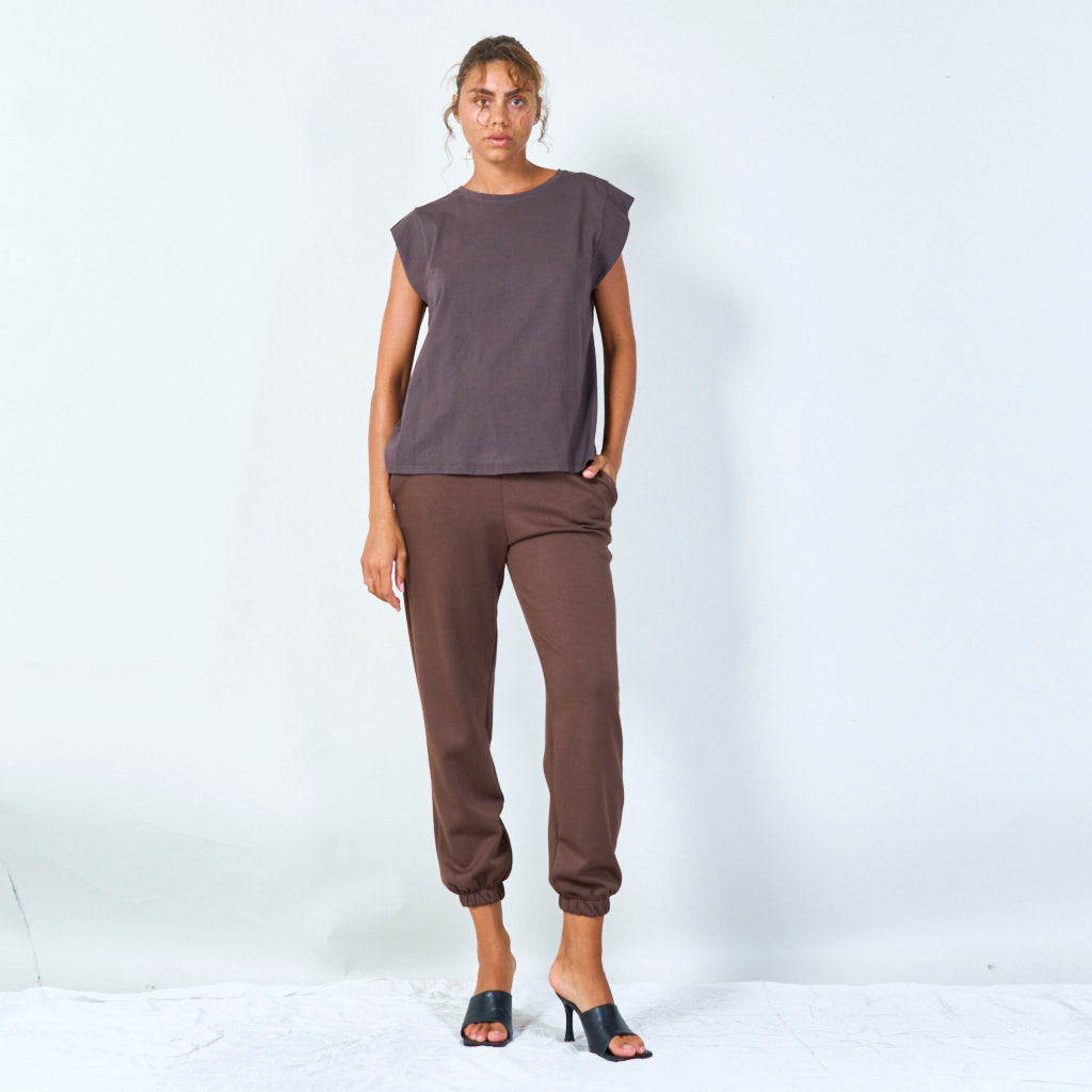 Sleeveless crew-neck muscle top wholesale