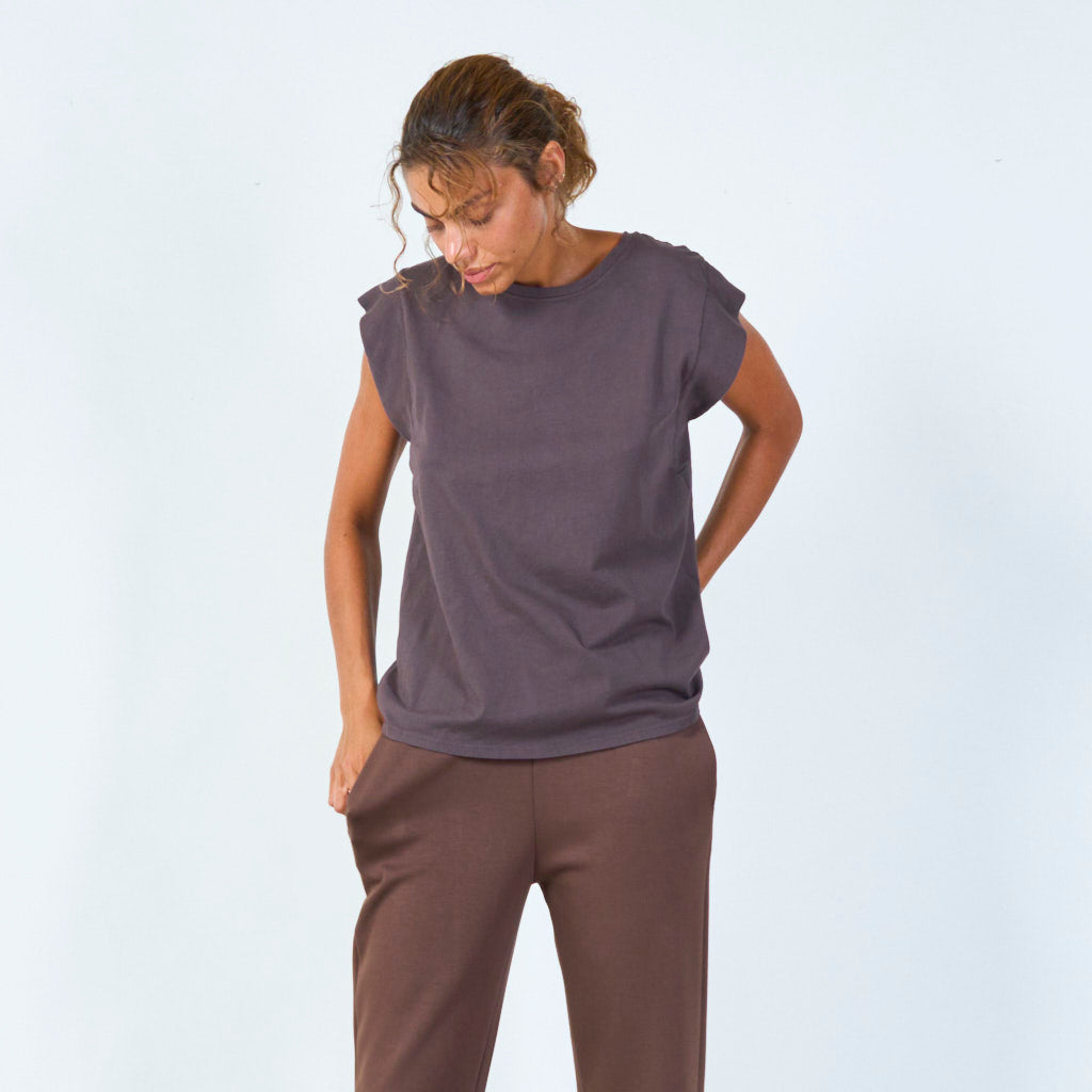 Sleeveless crew-neck muscle top wholesale