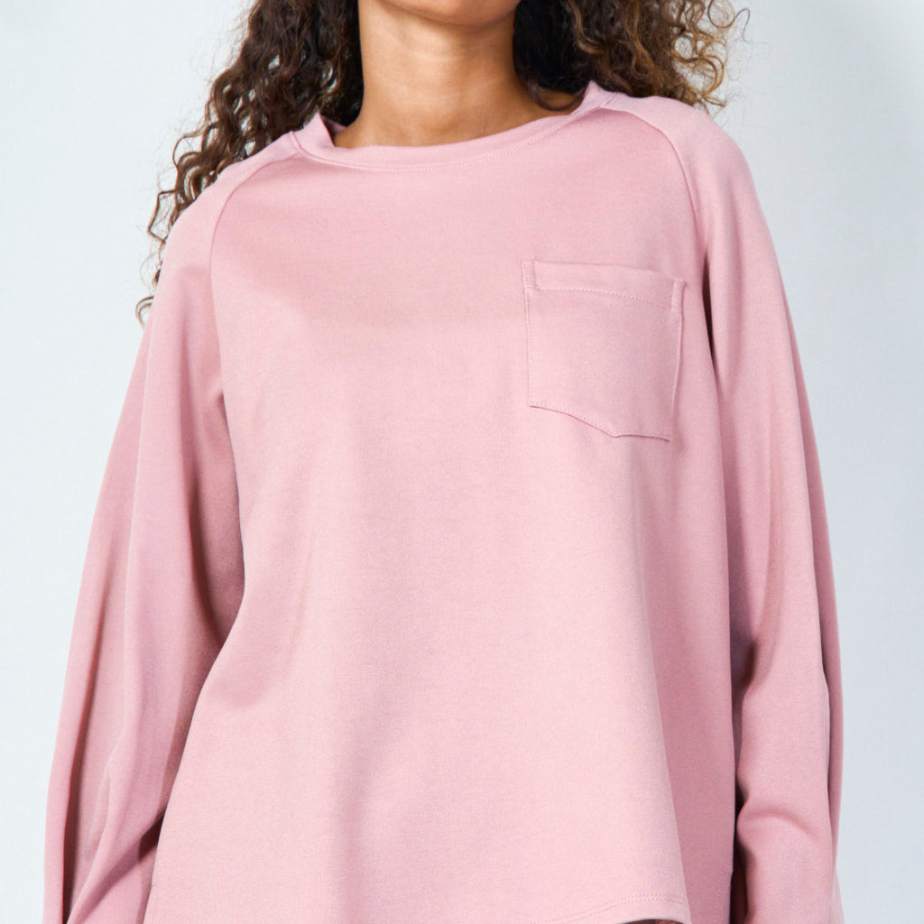 Long-sleeve basic pocket tee wholesale