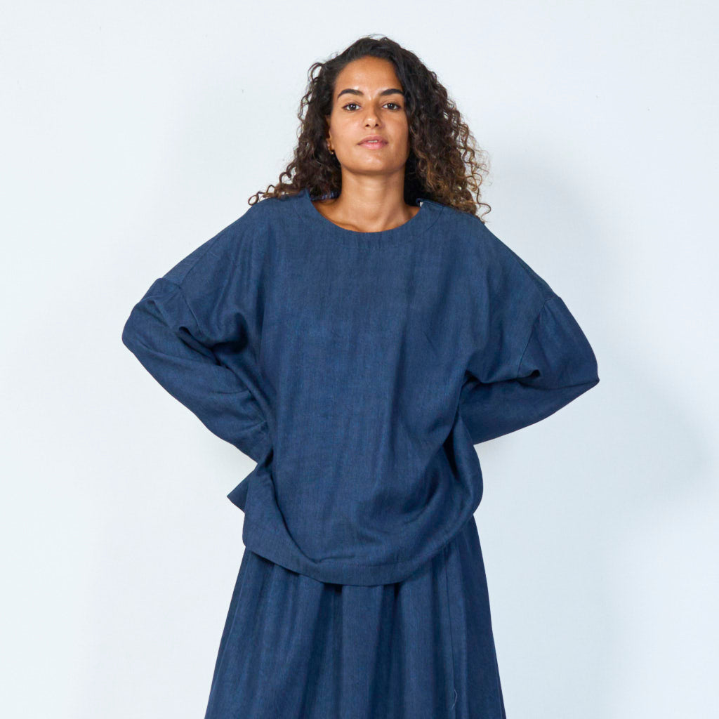 Long-sleeve loose-fit top wholesale