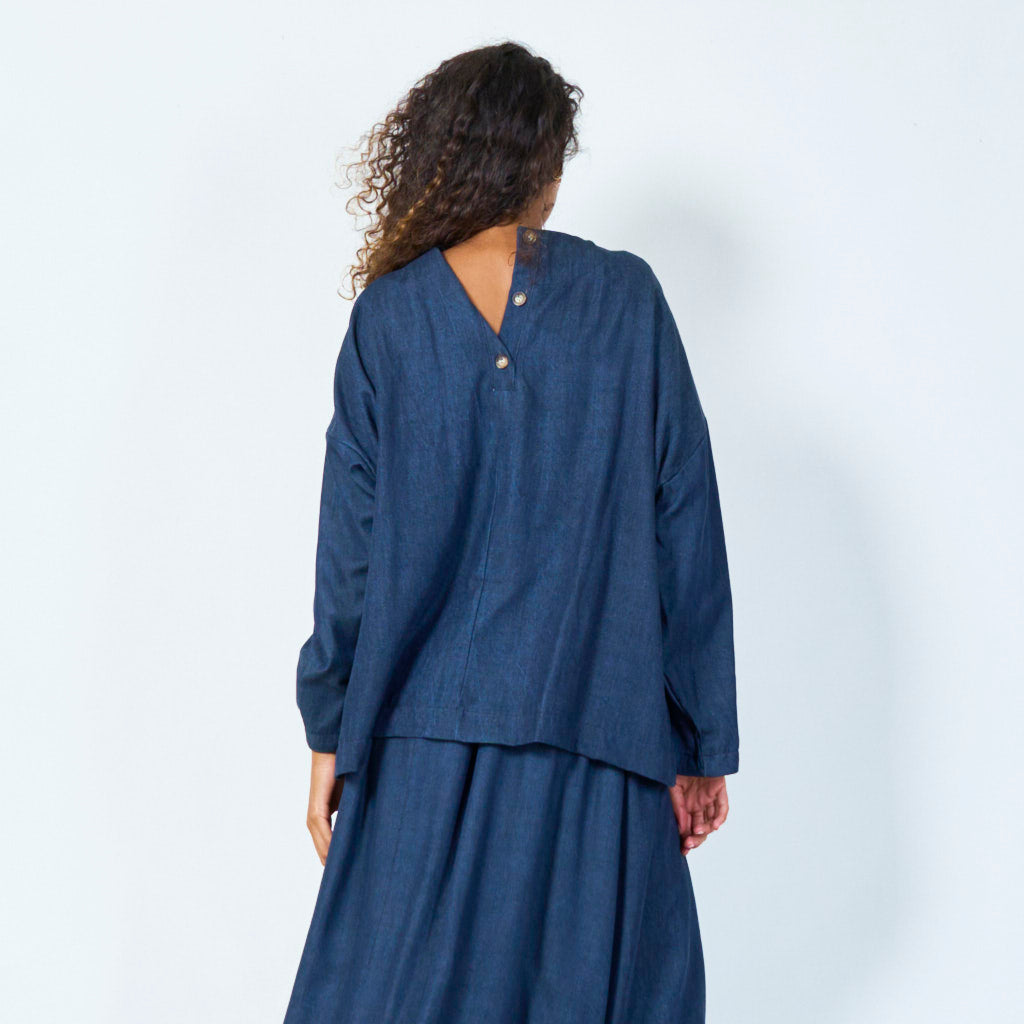 Long-sleeve loose-fit top wholesale