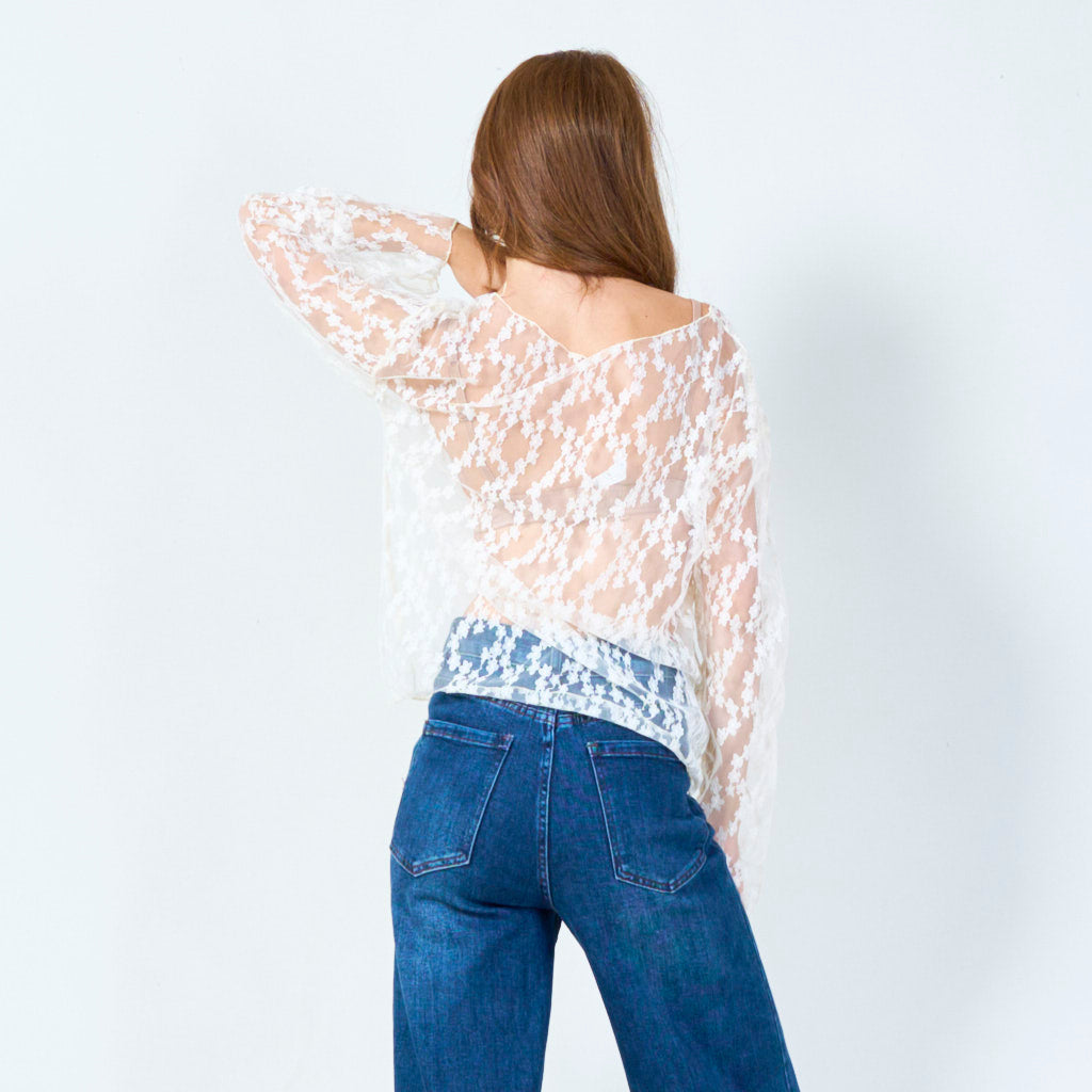 Floral lace top with delicate detailing wholesale