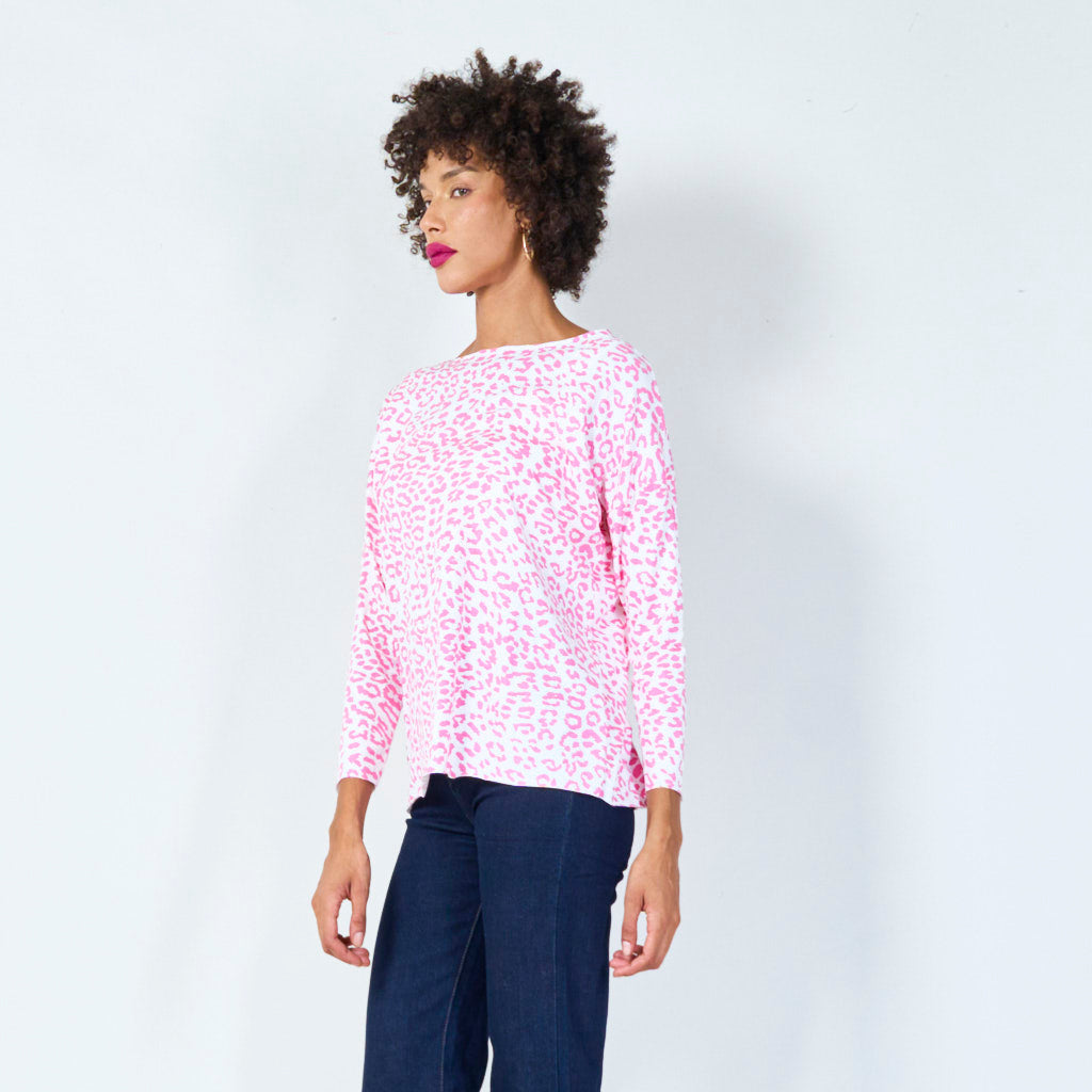 Long sleeve animal print top wholesale