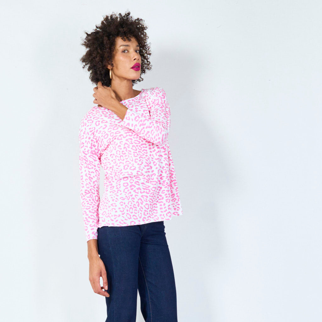 Long sleeve animal print top wholesale