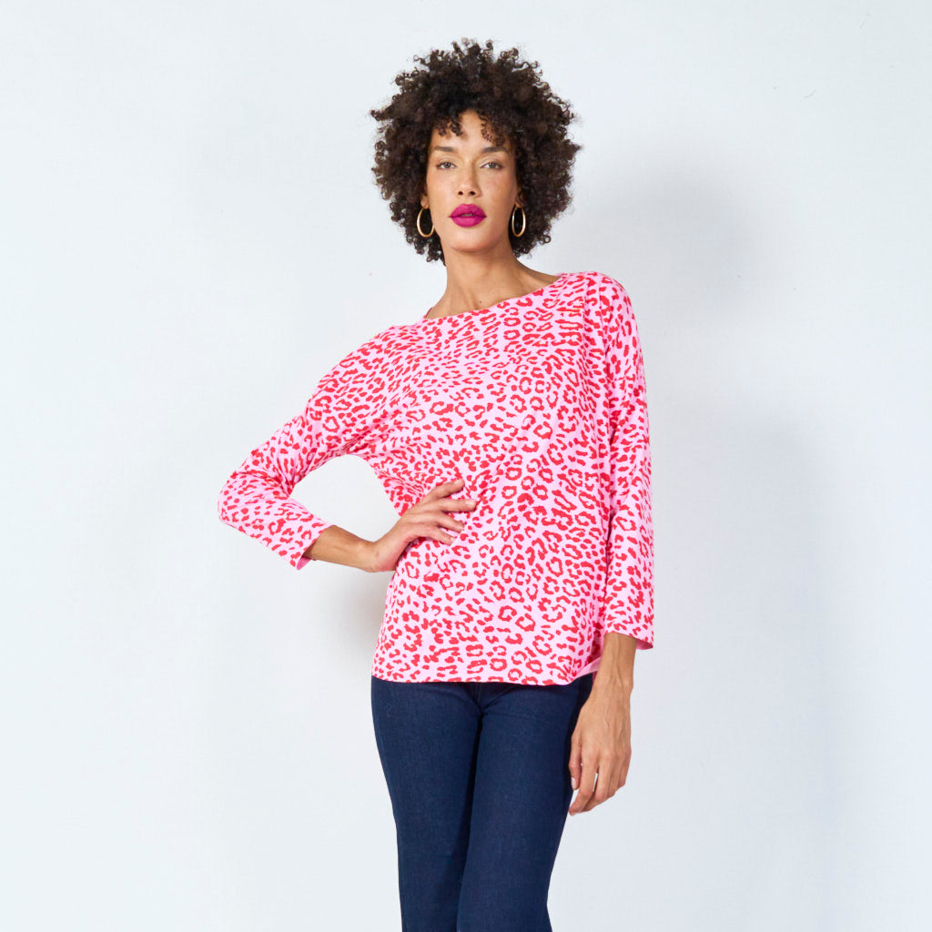 Long sleeve animal print top wholesale