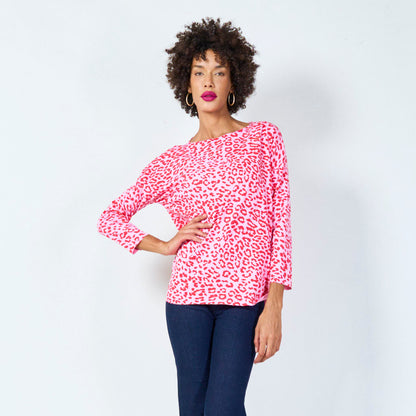 Long sleeve animal print top wholesale
