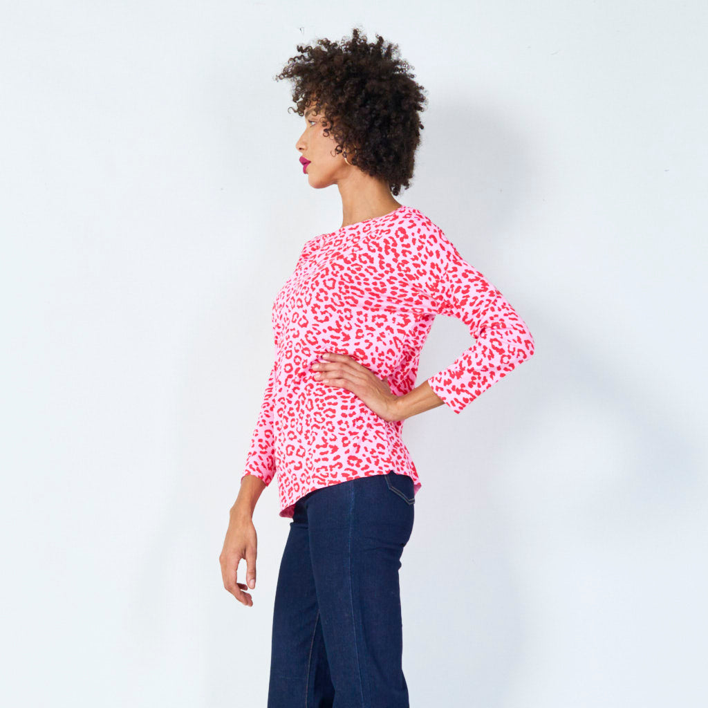 Long sleeve animal print top wholesale