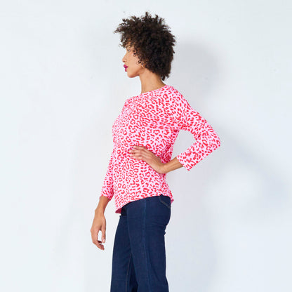 Long sleeve animal print top wholesale