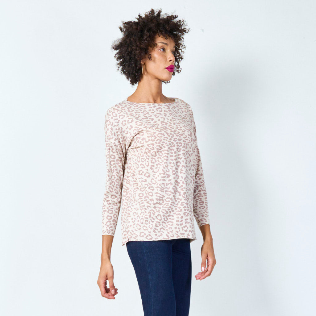 Long sleeve animal print top wholesale