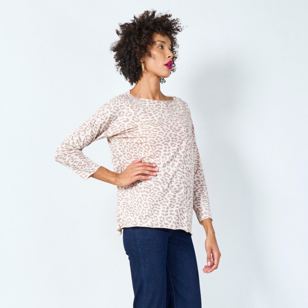 Long sleeve animal print top wholesale