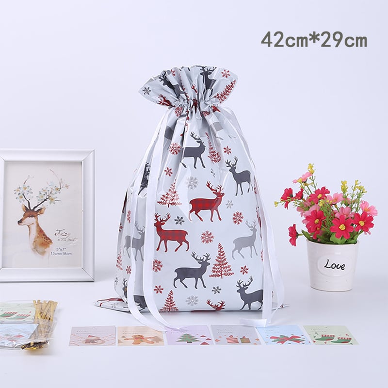 Last Day 49% OFF💥Christmas Drawstrings Gift Bags With Gift Card💥