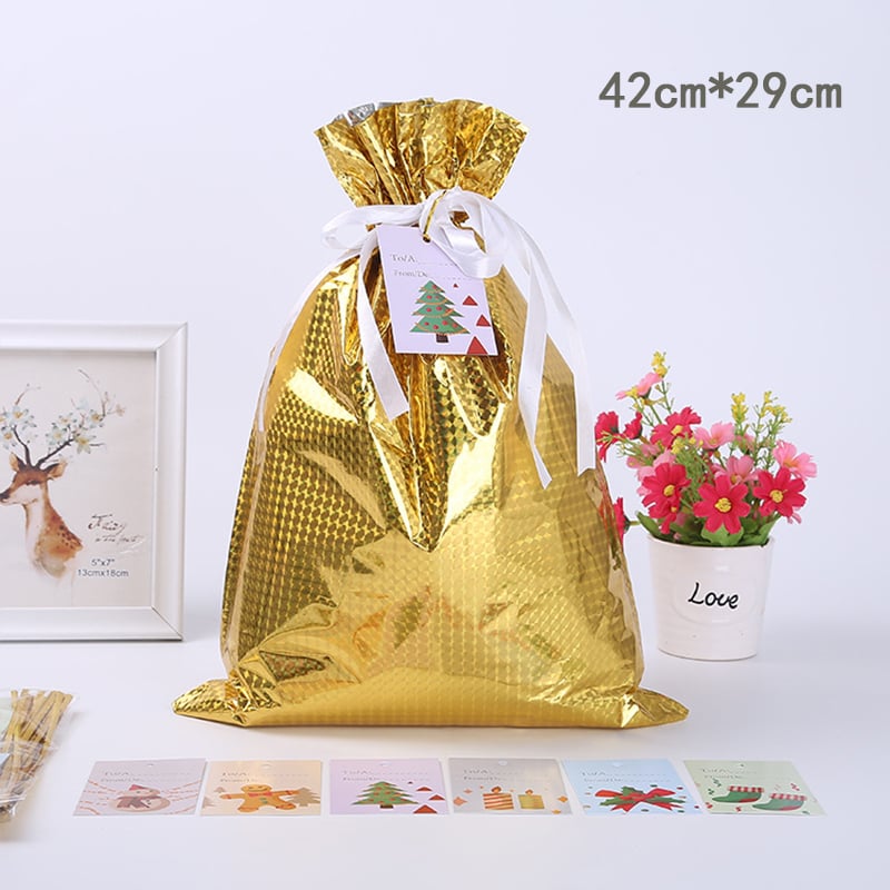 Last Day 49% OFF💥Christmas Drawstrings Gift Bags With Gift Card💥